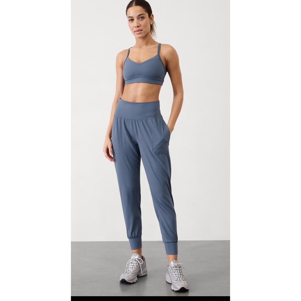 Athleta Salutation Jogger Powervita Blue Gray High Rise Pants Size S